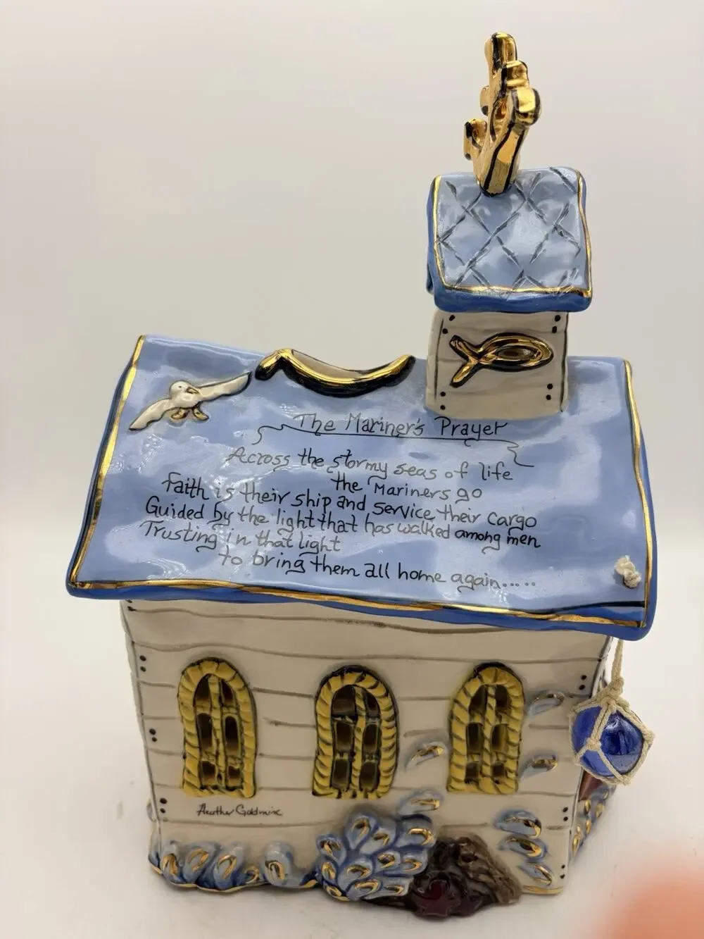 Blue Sky Corp Mariner's Church Heather Goldminc 2003 Ceramic Nautical